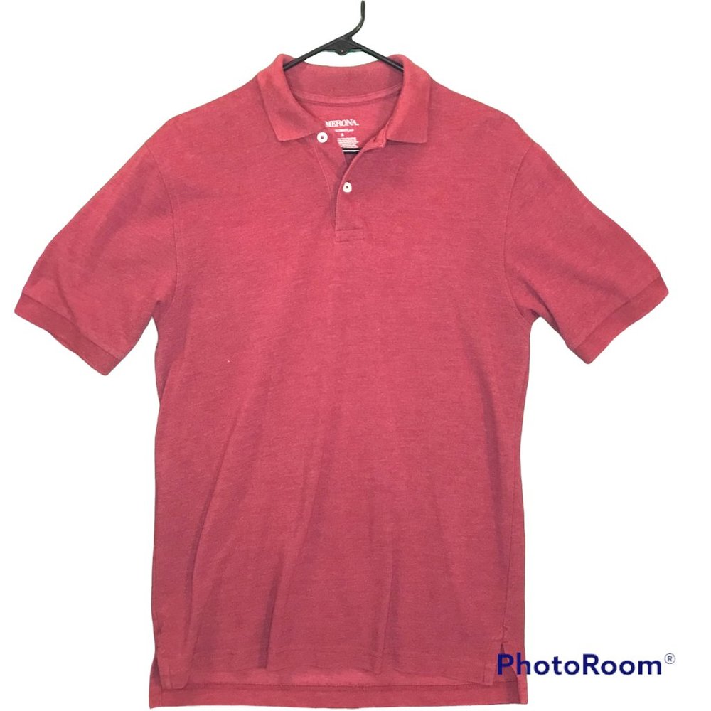 Merona The Ultimate Polo Men’s S 60% Cotton 40% Polyester RedBurgundy Dress Polo